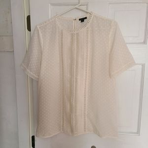 Ann Taylor Cream Summery Blouse Size S